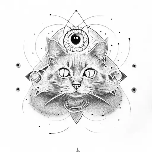 Black Cat With A Third Eye
