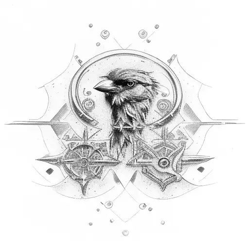 Crow Crucified On A Cross