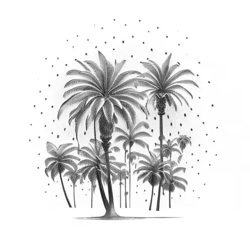 Palm Trees That Have Roots Growing Into Shape Of California