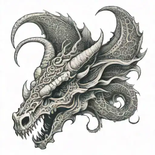 Dragon With Aries Ram Skull