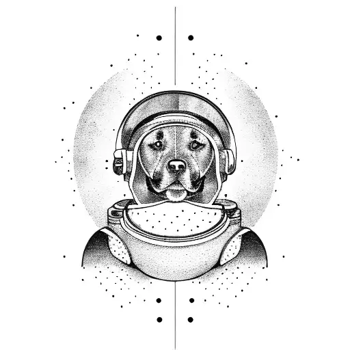 Black Lab Mix Wearing Space Helmet