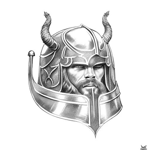 Gladiator Helmet With Viking Symbol