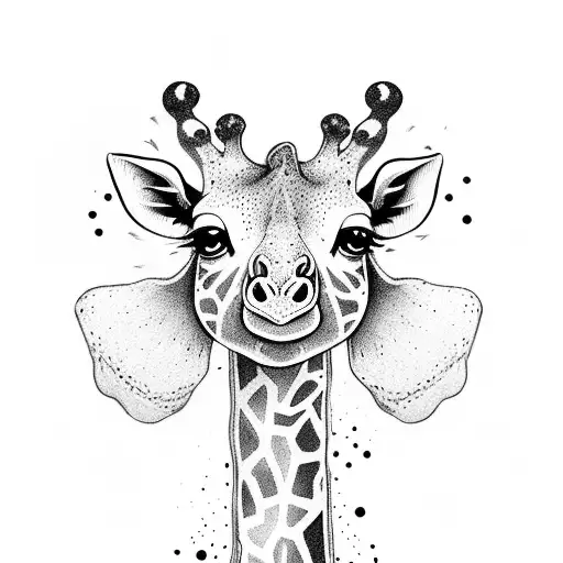 Cute Little Giraffe With Full Body