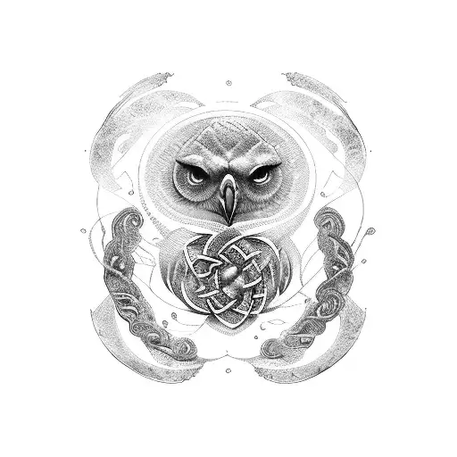 Round Raven Celtic Knot