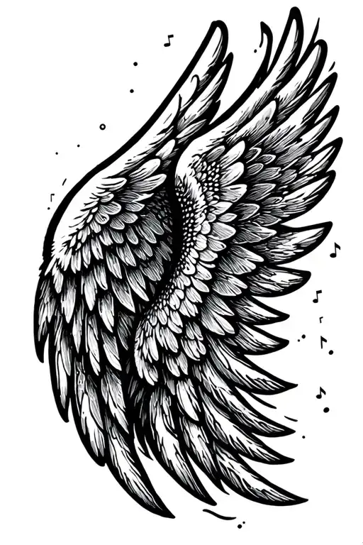 Angel Wings Brush Music Note