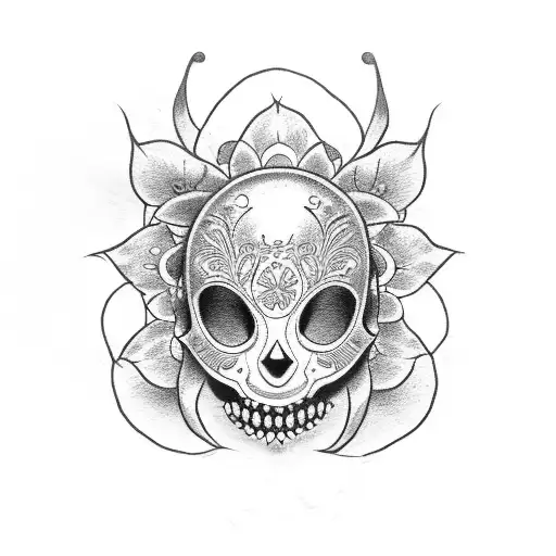 Woman Demon Mask Flower
