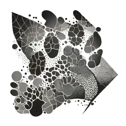 Abstract Geometric Design Incorporating Dog Paw Prints