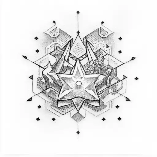 Mini Stars Tattoo On Upper Back Female