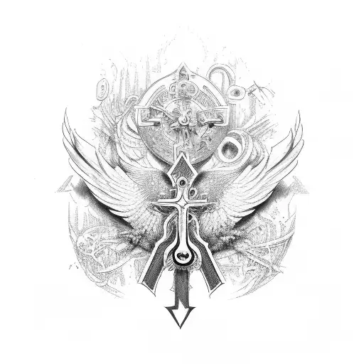 Christian Cross With Bird