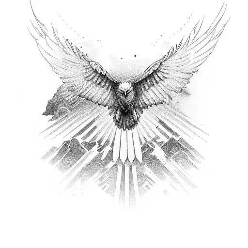 Eagle Flying Over Mountain