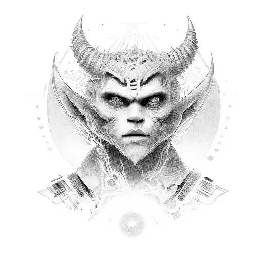 A Little Child With A Big Demon Behind Him In The Form Of A Shadow