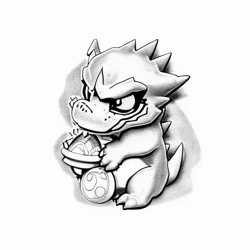 Baby Bowser Holding A Rattle