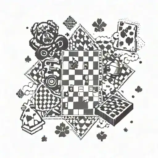 A Chessboard Pattern With Game Controllers And Dog Paw Prints As The Pieces