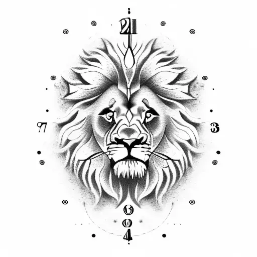 Lion With Stairs And Clock