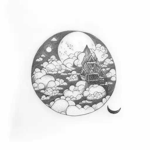 Moon With Clouds And Something Cool