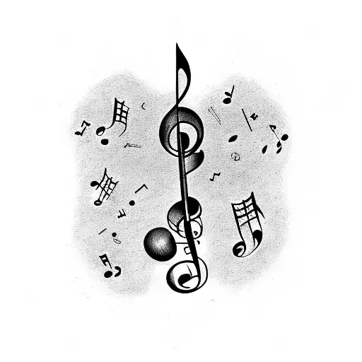 Music Notes In The Form Of A Star