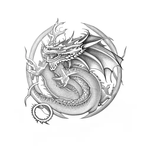 Dragon Enrollado En Pierna