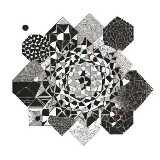 A Geometric Pattern Inspired By Chelsea Cutler's Album Cover Art With A Dotwork Technique