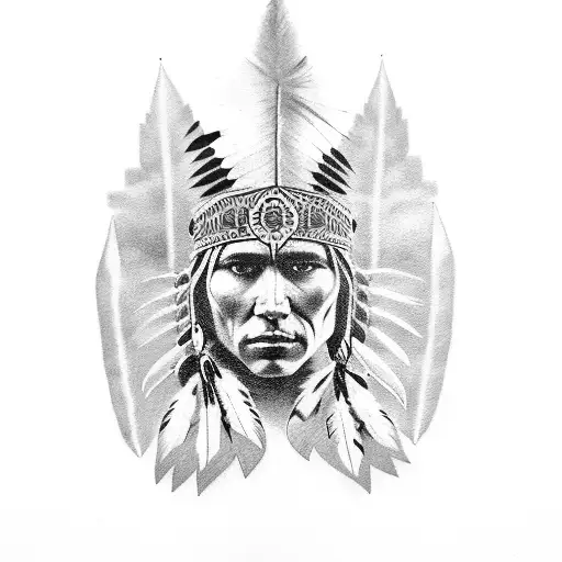 Warrior Native American Family