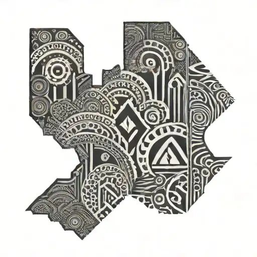Abstract Representation Of Sobriety Journey With African Tribal Patterns