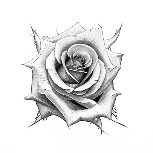 Rose And Morning Glory Fine Line