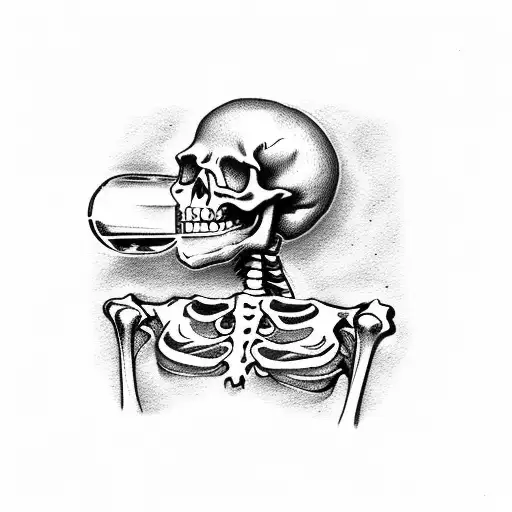 Skeleton Drinking A Beer