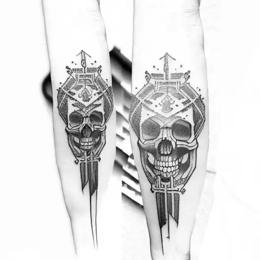 Skull Knife Forearm