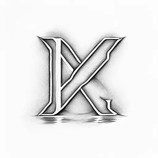 3D Letter A With Calligraphy In It