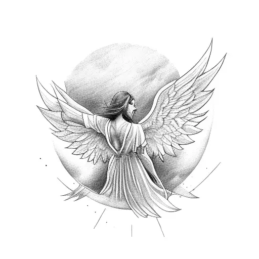 Falling Angel With Lightnings Sround Him Forarm