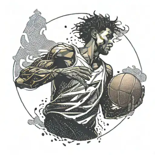 An Abstract Representation Of Inner Struggles And Triumphs In The Shape Of A Basketball Player
