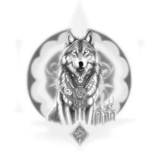 Dmt Wolf Meditating In Lost Time And Space