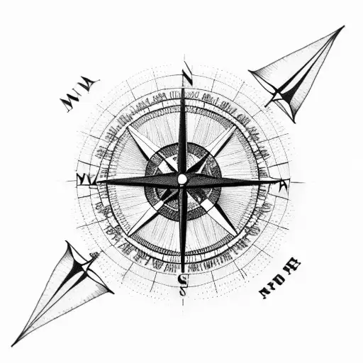 Geographical Compass And Weed