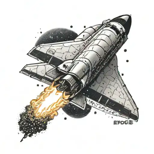 A Space Shuttle Launching Into The Galaxy With A Trail Of Different Languages Spelling Out 'Explore'