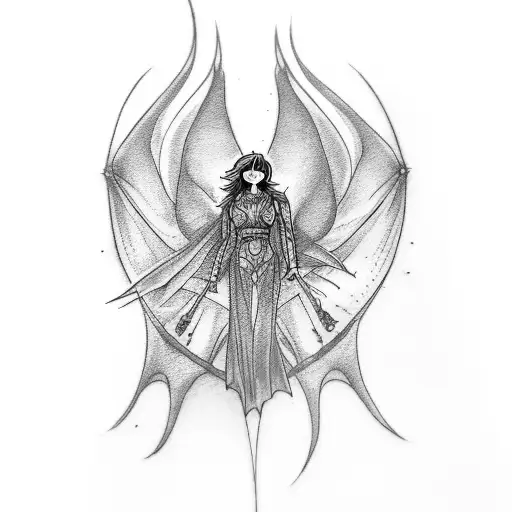 Woman's Straight Spine Tattoo Incorporating Harry Potter And How To Train Your Dragon