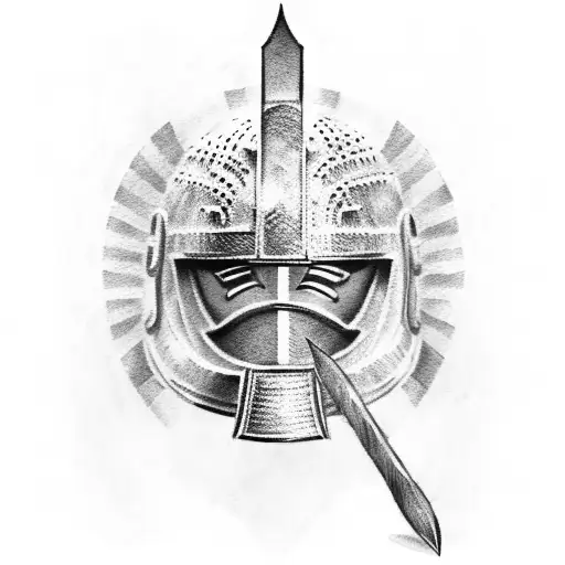 Spartan Helmet And Shield