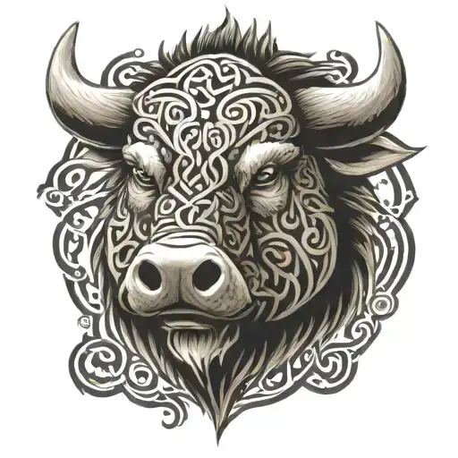 Irish Celtic Boar Head Angry