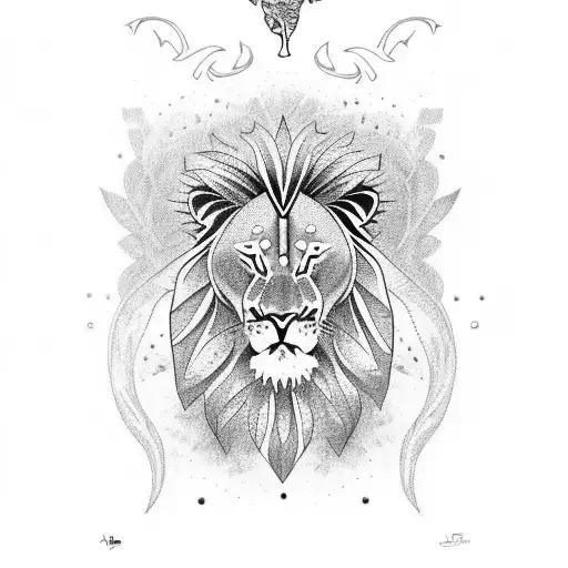 Jamaican Themed Full Sleeve With Lion And Hummingbird