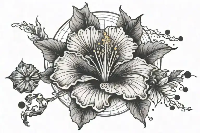 Hibiscus Flower Around Globe