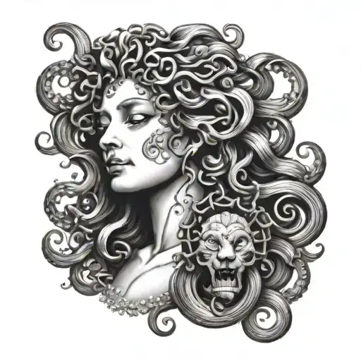 Goddess Medusa With Music Notes