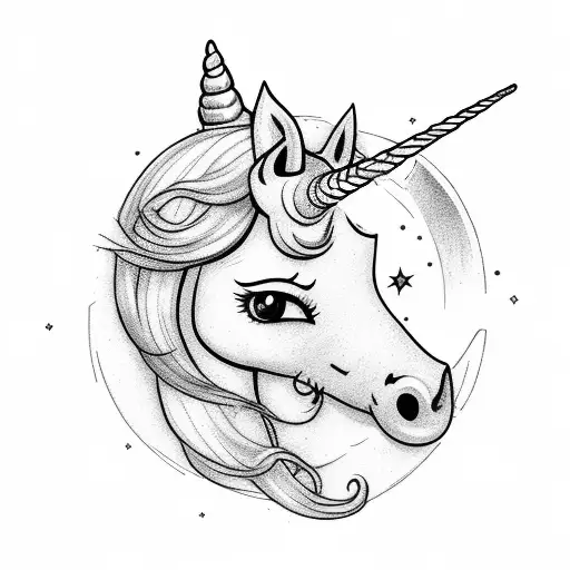 Unicorn With Rainbow And Happy Concept