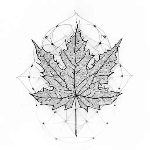 Leaf With Geometric Shapes