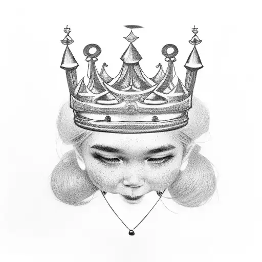 Dad And Daughter With Crown