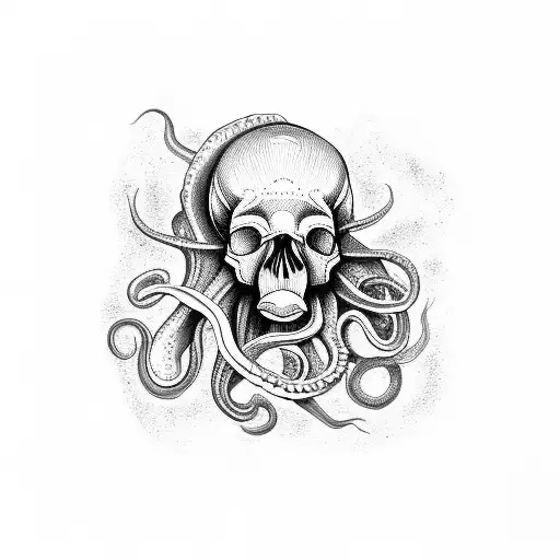 Octopus With Human Skull Head
