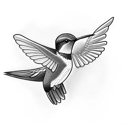 Hummingbird Flying Away To A New Home