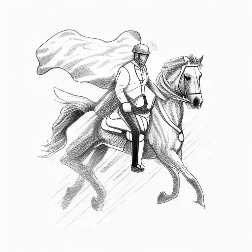 A Flight Attendant Riding A Horse With A Number 13 On Their Uniform