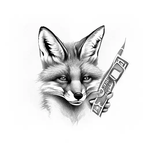 Fox Holding Money Bags