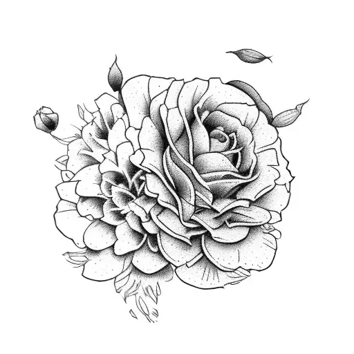 Violet And Marigold Birth Flowers Bouquet