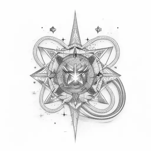 Star With Holter Monitor Line Going Through It