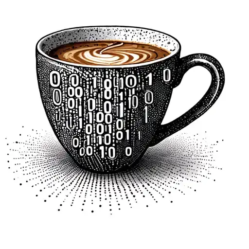 Coffee Cup With Binary Code