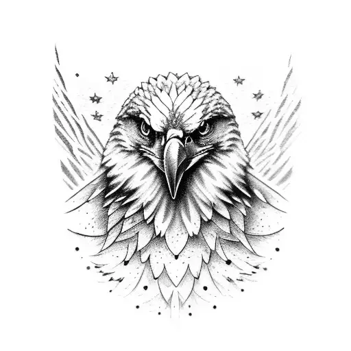 Eagle With Galaxy Realistic